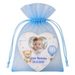 Marturie Magnet Inima, Botez, Urs Balon Aer Cald, 8 cm, MB022