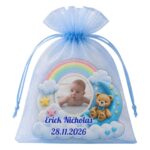 Marturie Magnet, Lemn, Botez, Curcubeu, Urs, 8 cm, MB042