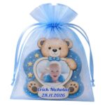 Marturie Magnet, Lemn, Botez, Urs Albastru, 8 cm, MB043