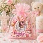 Marturie Magnet, Lemn, Botez, Castel Printesa, 8 cm, MB049 - imagine 3