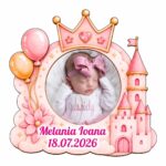 Marturie Magnet, Lemn, Botez, Castel Printesa, 8 cm, MB049 - imagine 2