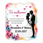 Marturie Lemn, Nunta, Fluturi, 8 cm, MLN021
