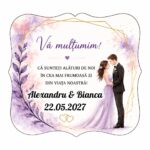 Marturie Lemn, Nunta, Mov, 8 cm, MLN027