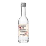Marturie Nunta, Sticla, Flori Roz, Alb, 50ml, MTSN010