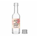 Marturie Nunta, Sticla, Flori Roz, Frunze, 50ml, MTSN011 - imagine 3