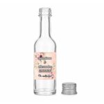 Marturie Nunta, Sticla, Flori Roz, Frunze Verzi, 50ml, MTSN015 - imagine 3